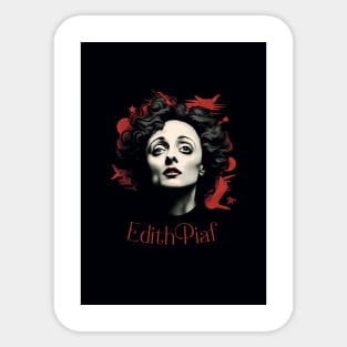 Dessin Edith Piaf - portrait - vector Sticker